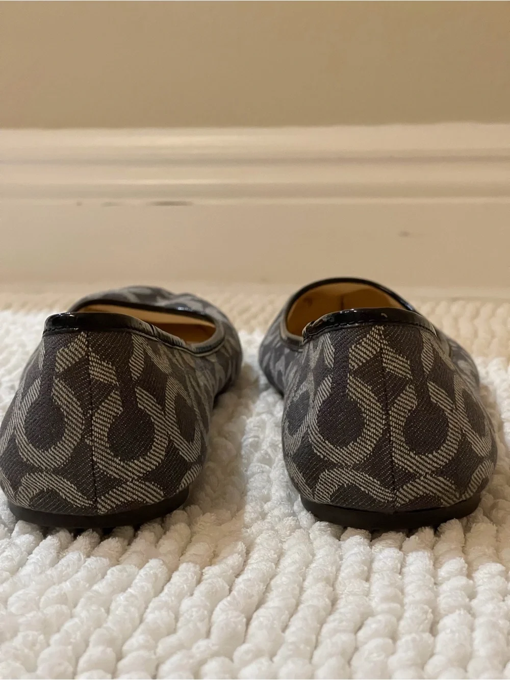 COACH Gray Signature Logo Ballet Flats